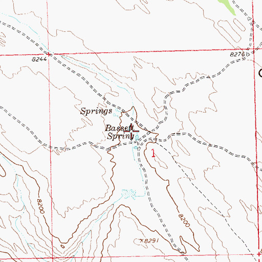 Topographic Map of Bassett Spring, CO