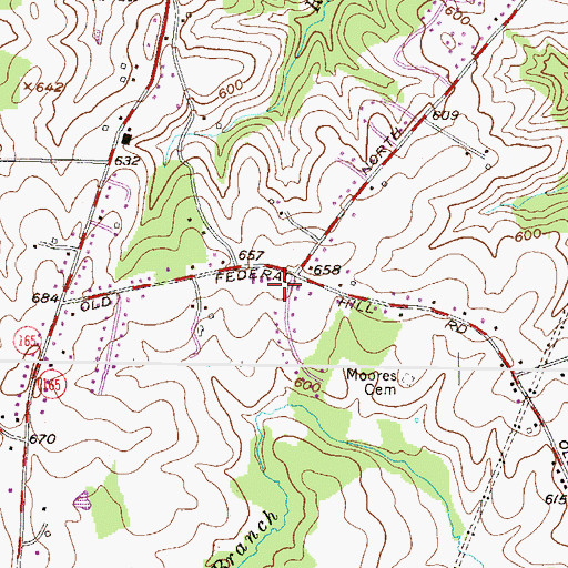 Topographic Map of North Harford Cemetery, MD