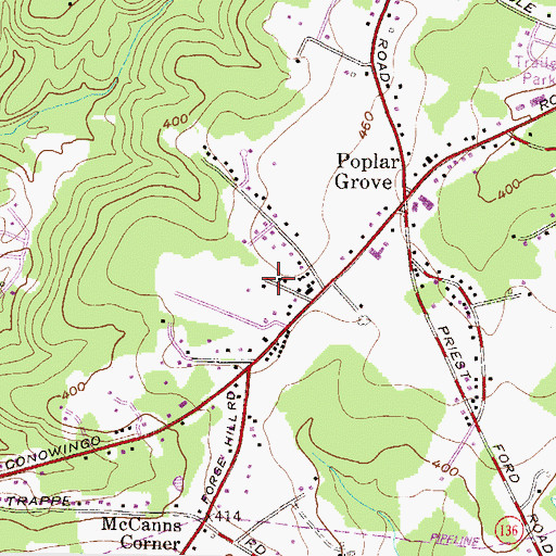 Topographic Map of Owings Trailer Park, MD