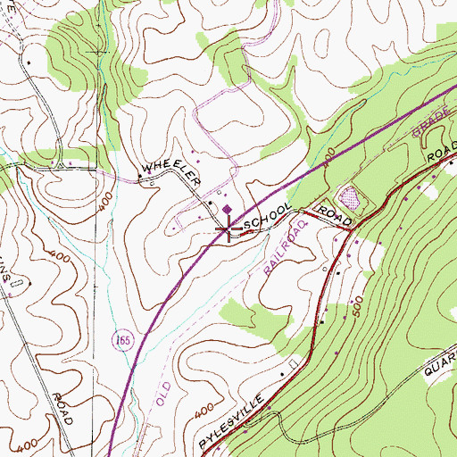 Topographic Map of Pylesville Heights, MD