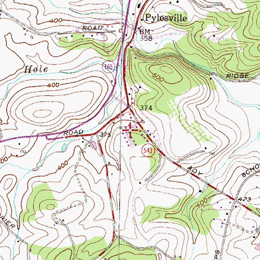 Topographic Map of Sherrill Gardens, MD