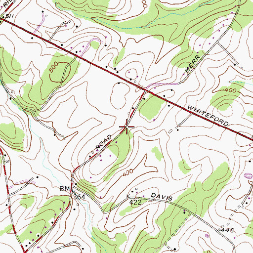 Topographic Map of Spring House Estates, MD