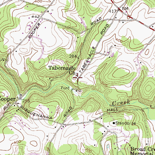 Topographic Map of Tabernacle Cemetery, MD