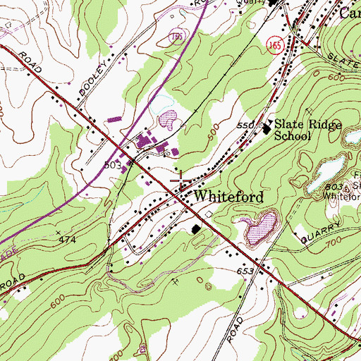 Topographic Map of Whiteford Post Office, MD