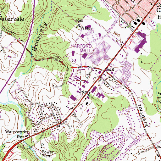Topographic Map of Bel Air Commercial Park, MD
