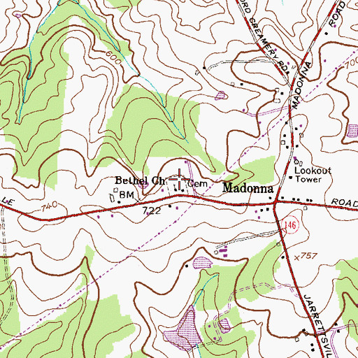 Topographic Map of Bethel Presbyterian Church Cemetery, MD