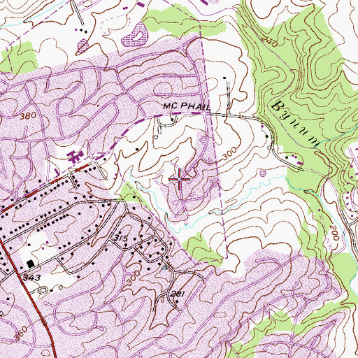 Topographic Map of Bradford Village, MD