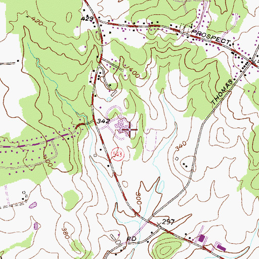 Topographic Map of Charles Milton Wright High School, MD