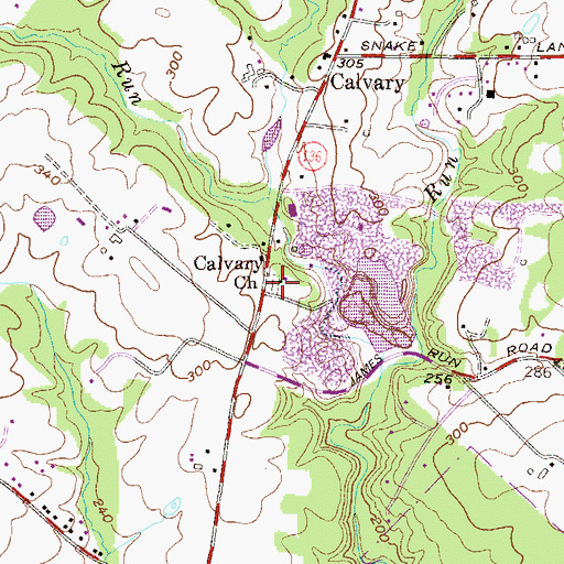 Topographic Map of Calvary United Methodist Cemetery, MD