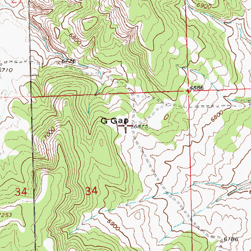 Topographic Map of G Gap, CO