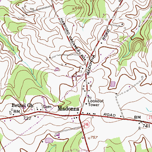 Topographic Map of Charbonnet, MD