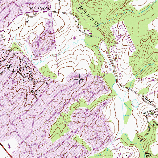 Topographic Map of Country Club Park, MD