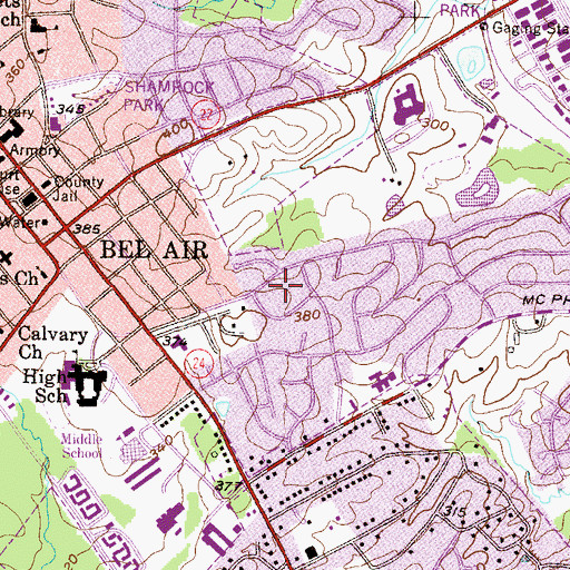 Topographic Map of Country Village, MD