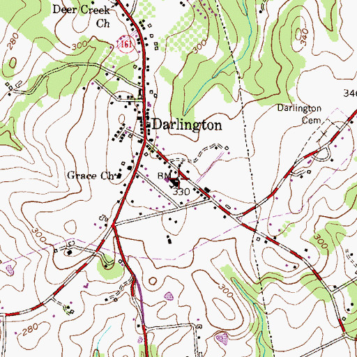 Topographic Map of Darlington Elementary School, MD