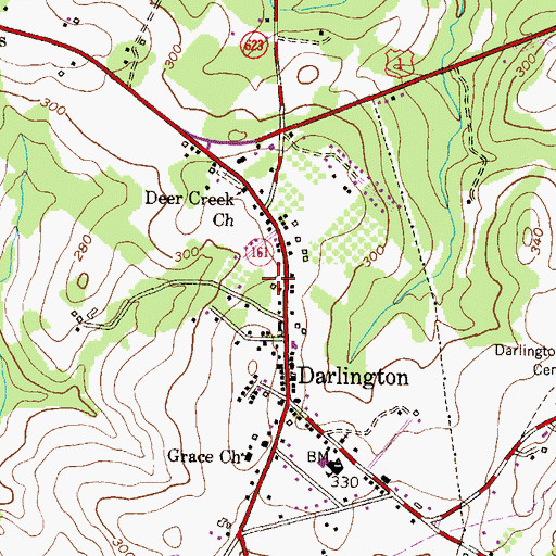 Topographic Map of Darlington Family Reading Center, MD