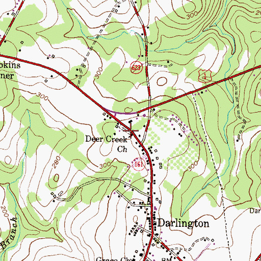 Topographic Map of Deer Creek Friends Meeting Cemetery, MD