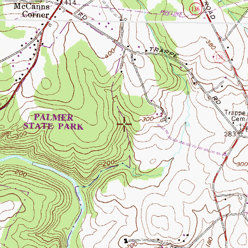 Topographic Map of Deercreek (historical), MD