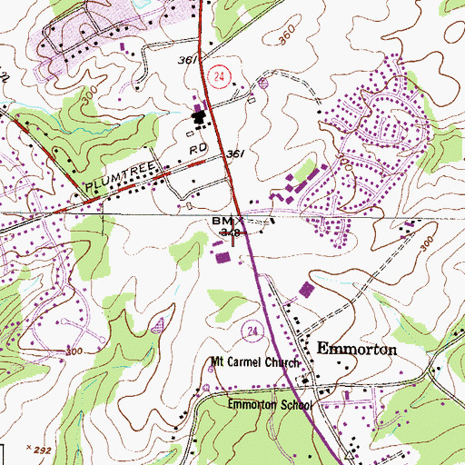Topographic Map of Emmorton Baptist Church, MD