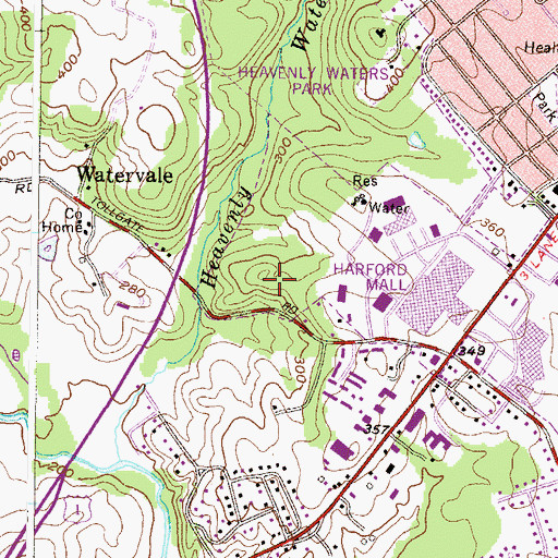 Topographic Map of English Country Manor, MD