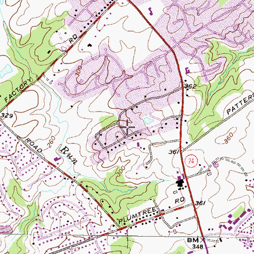 Topographic Map of Evergreen Heights, MD
