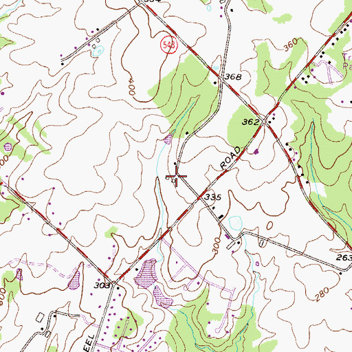 Topographic Map of Evermar Farms, MD