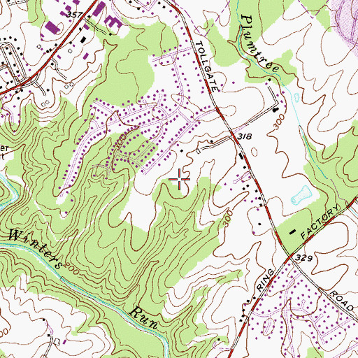 Topographic Map of Fairwind Farms, MD