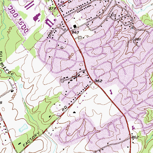 Topographic Map of Forest Lawn, MD