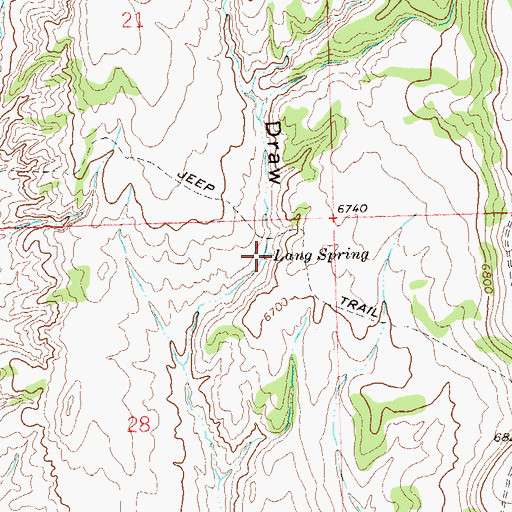 Topographic Map of Lang Spring, CO