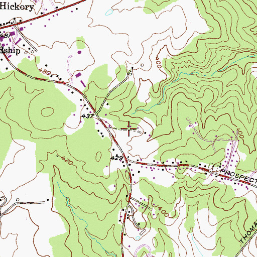 Topographic Map of Fountain Green Estates, MD