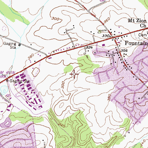 Topographic Map of Fountain Green Heights, MD