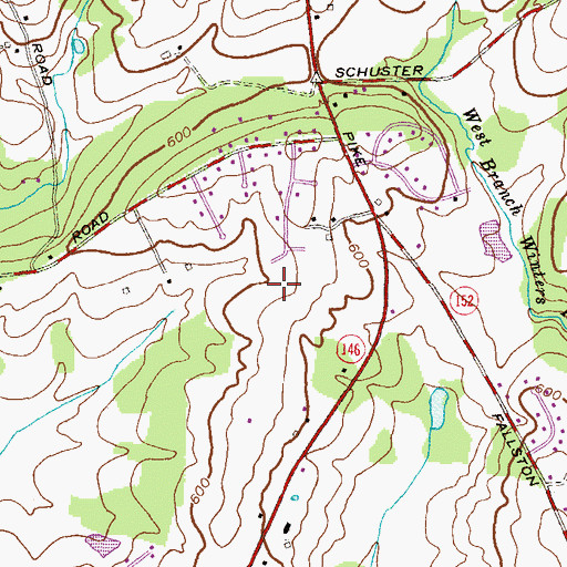 Topographic Map of Fox Meadows Purchase, MD