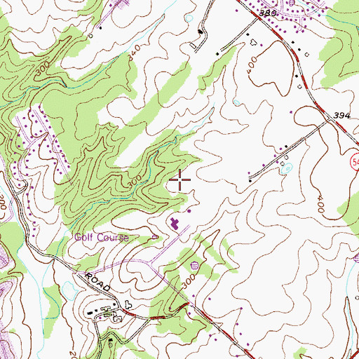 Topographic Map of Foxborough Farms, MD