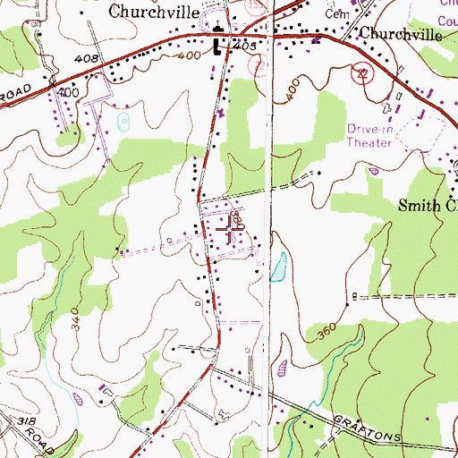 Topographic Map of Friendship Heights, MD