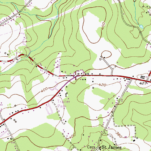 Topographic Map of Gallions Corner, MD