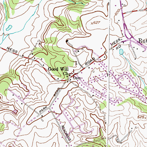 Topographic Map of Good Will Cemetery, MD