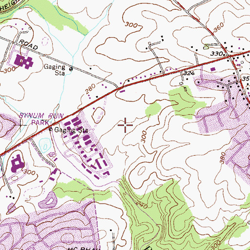 Topographic Map of Greenbrier Hills, MD