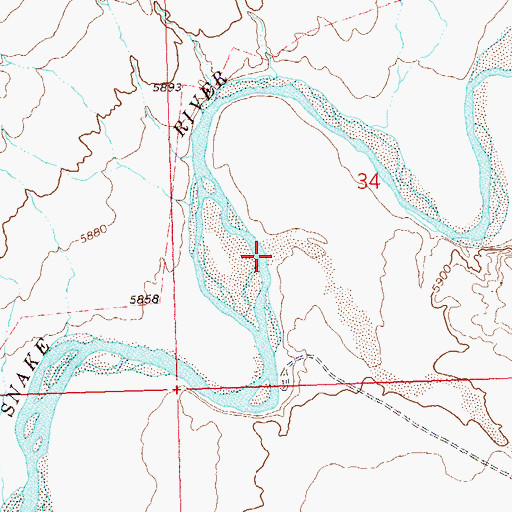 Topographic Map of Red Wash, CO