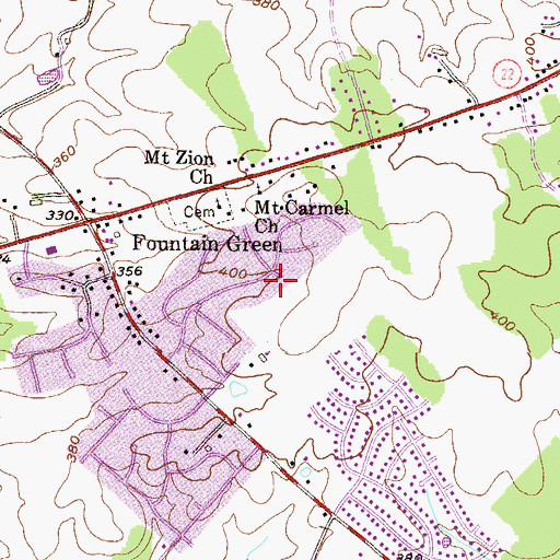 Topographic Map of Green Ridge, MD
