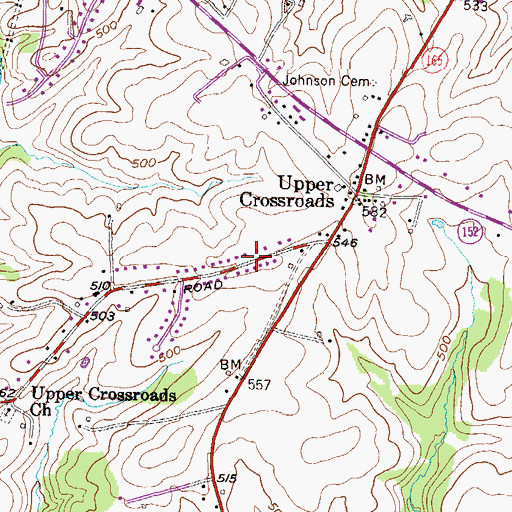 Topographic Map of Green Road Manor, MD