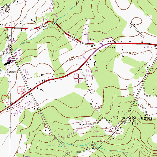 Topographic Map of Halls Trailer Villa, MD