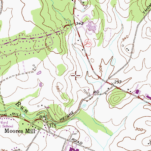 Topographic Map of Hampton Ridge, MD