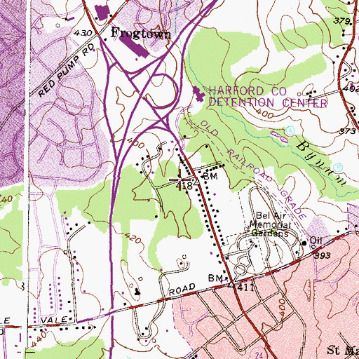 Topographic Map of Harford Dale, MD