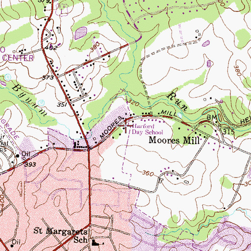 Topographic Map of Harford Day School, MD