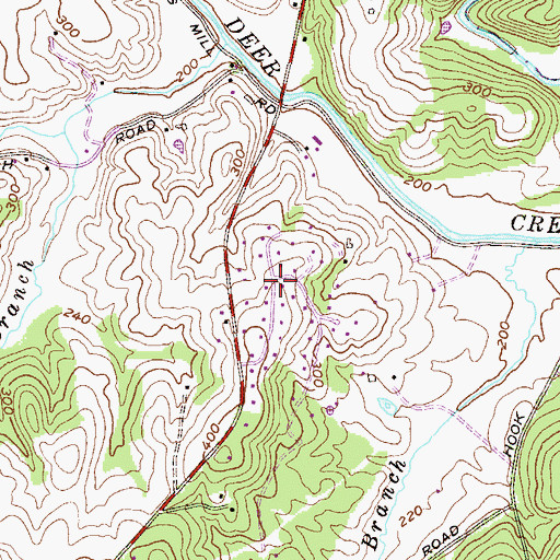 Topographic Map of Harford Hills, MD