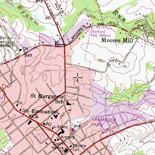 Topographic Map of Harlan Square, MD