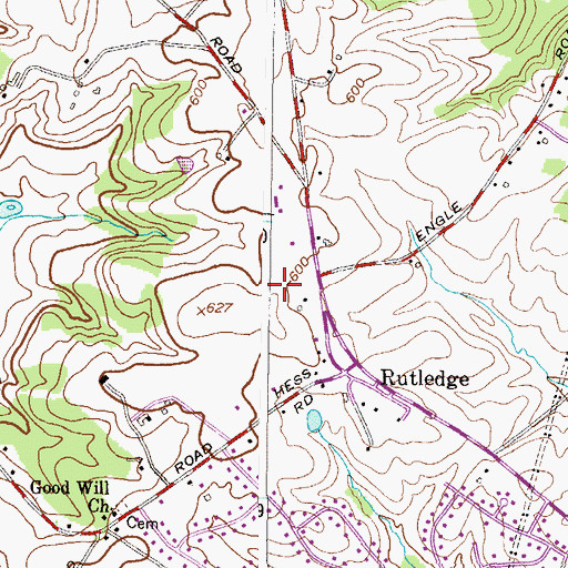 Topographic Map of Hazelwood, MD