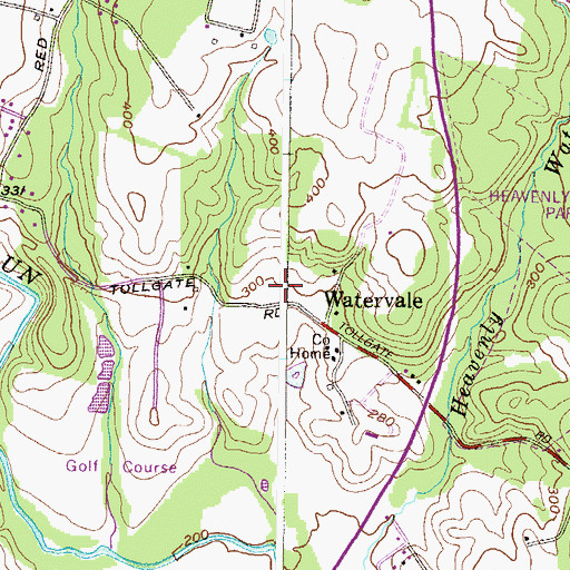 Topographic Map of Heavenly Waters Cemetery, MD