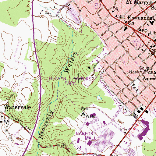 Topographic Map of Heavenly Waters Park, MD