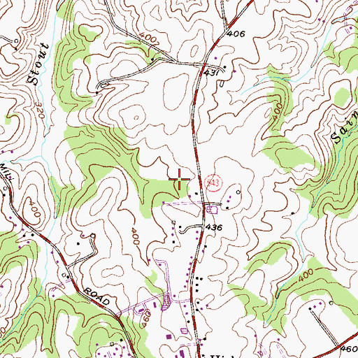 Topographic Map of Hickory Park, MD