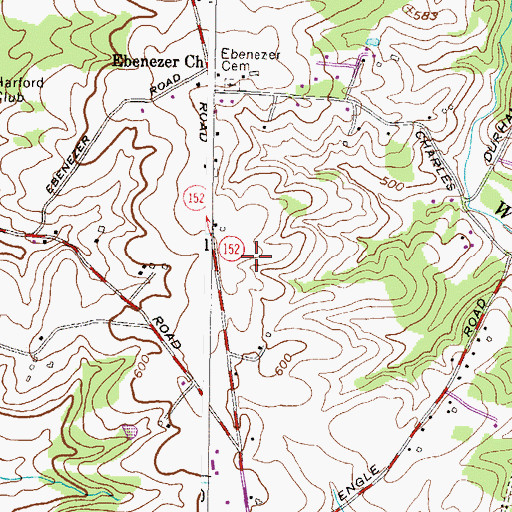 Topographic Map of Highview Memorial Gardens, MD